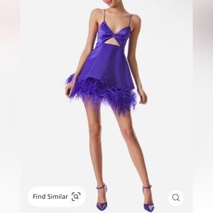 Alice + Olivia Necole Feather Mini Dress